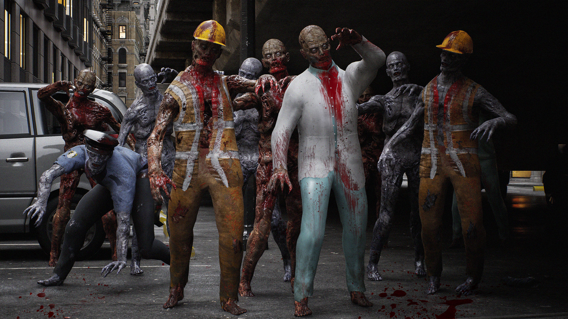 Zombies Game ready in city Low-poly 3D model_4
