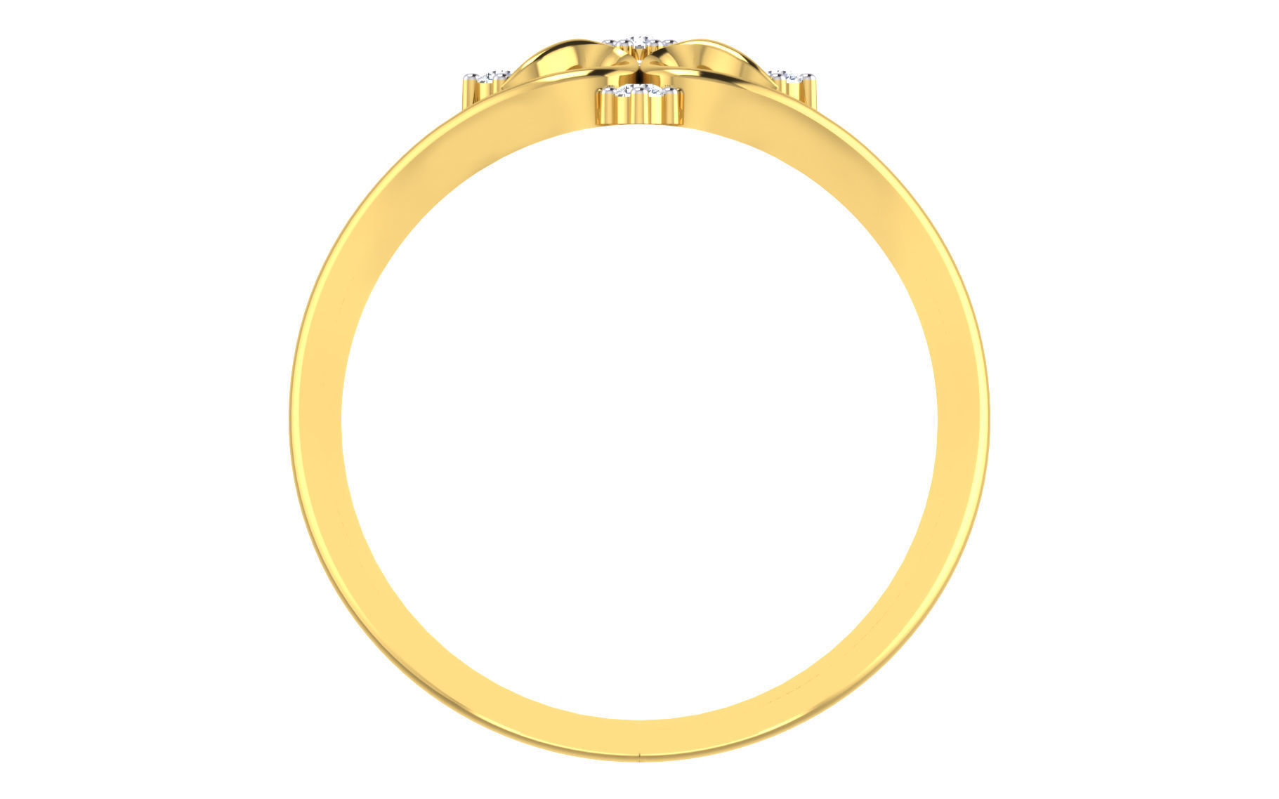 Solitaire Engagement Wedding Bypass Ring 3D print model_2