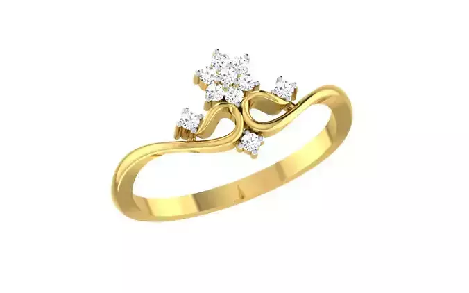 Solitaire Engagement Wedding Bypass Ring 