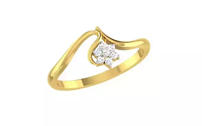 Solitaire Engagement Wedding Bypass Ring  3D print model