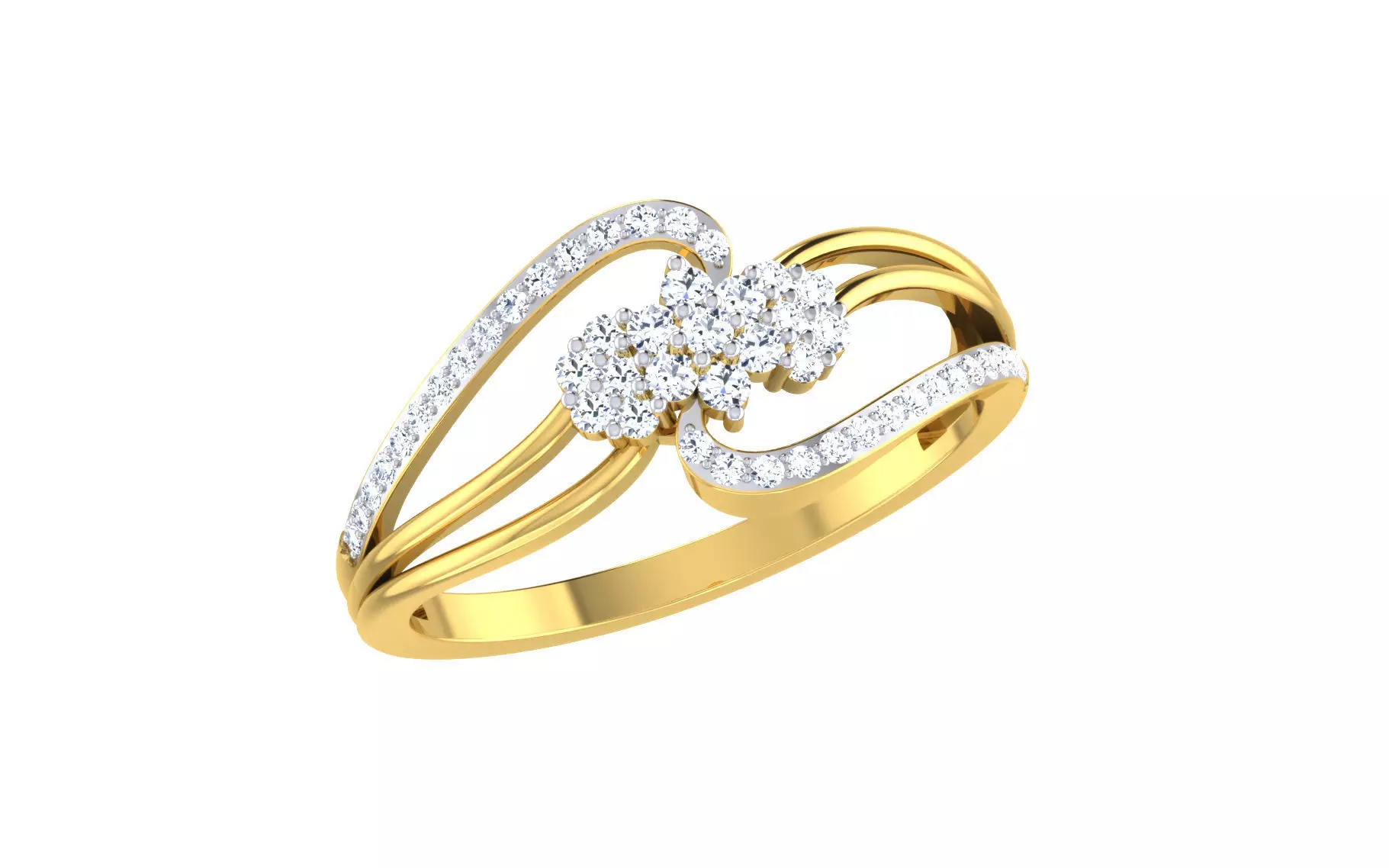 Solitaire Engagement Wedding Ring 3dm STL OBJ FBX Render Details 3D print model_0