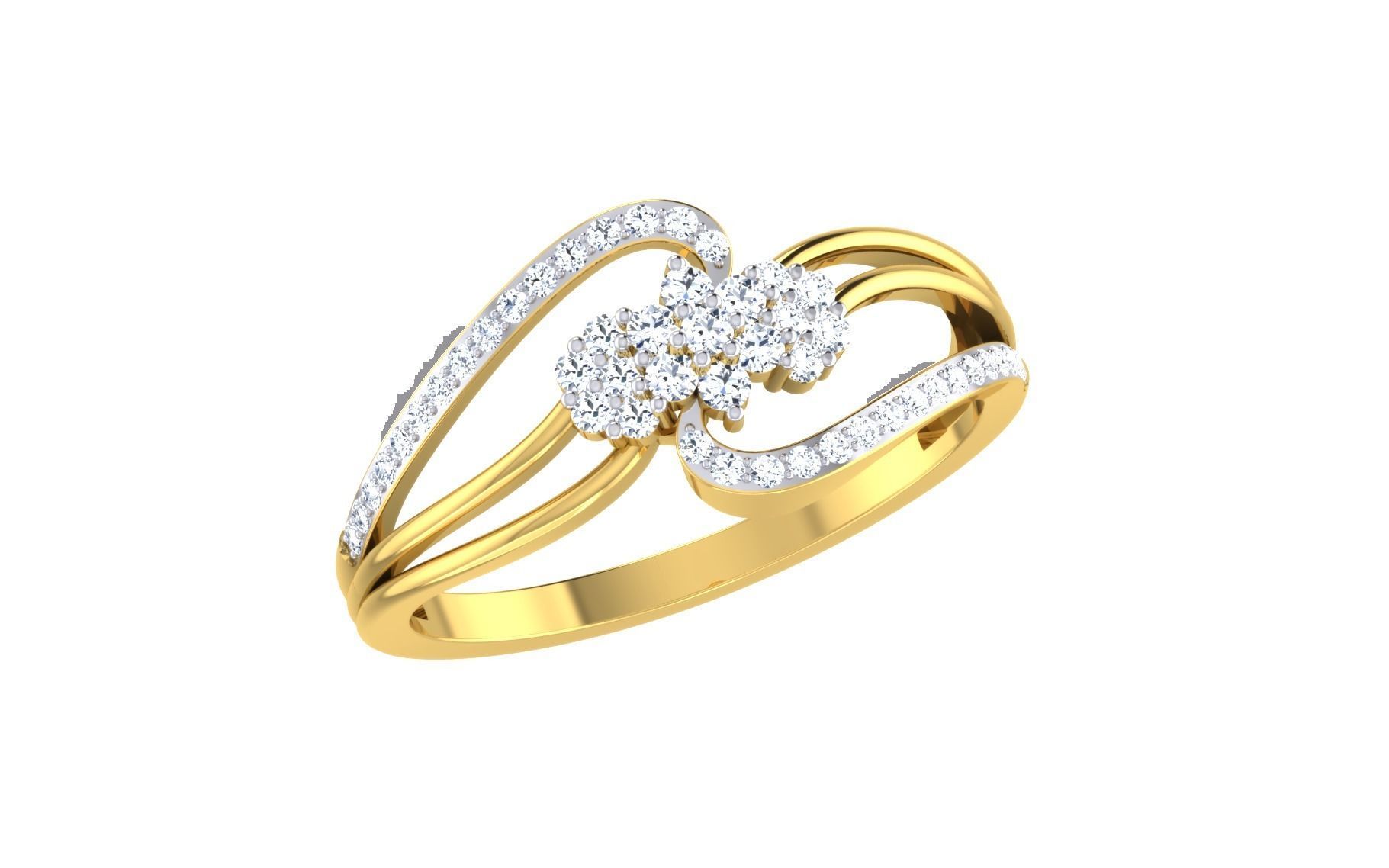 Solitaire Engagement Wedding Ring 3dm STL OBJ FBX Render Details 3D print model_1