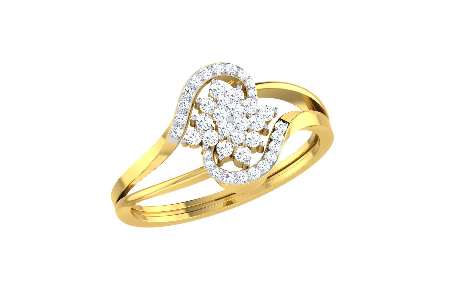 Solitaire Engagement Wedding Ring 3dm STL OBJ FBX Render Details 3D print model_0