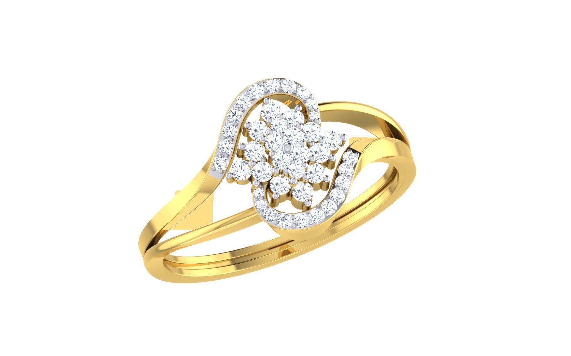 Solitaire Engagement Wedding Ring 3dm STL OBJ FBX Render Details 3D print model_1
