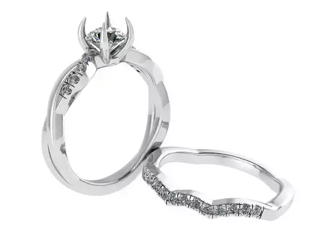 Diamond Twisted Ring With Band 1201