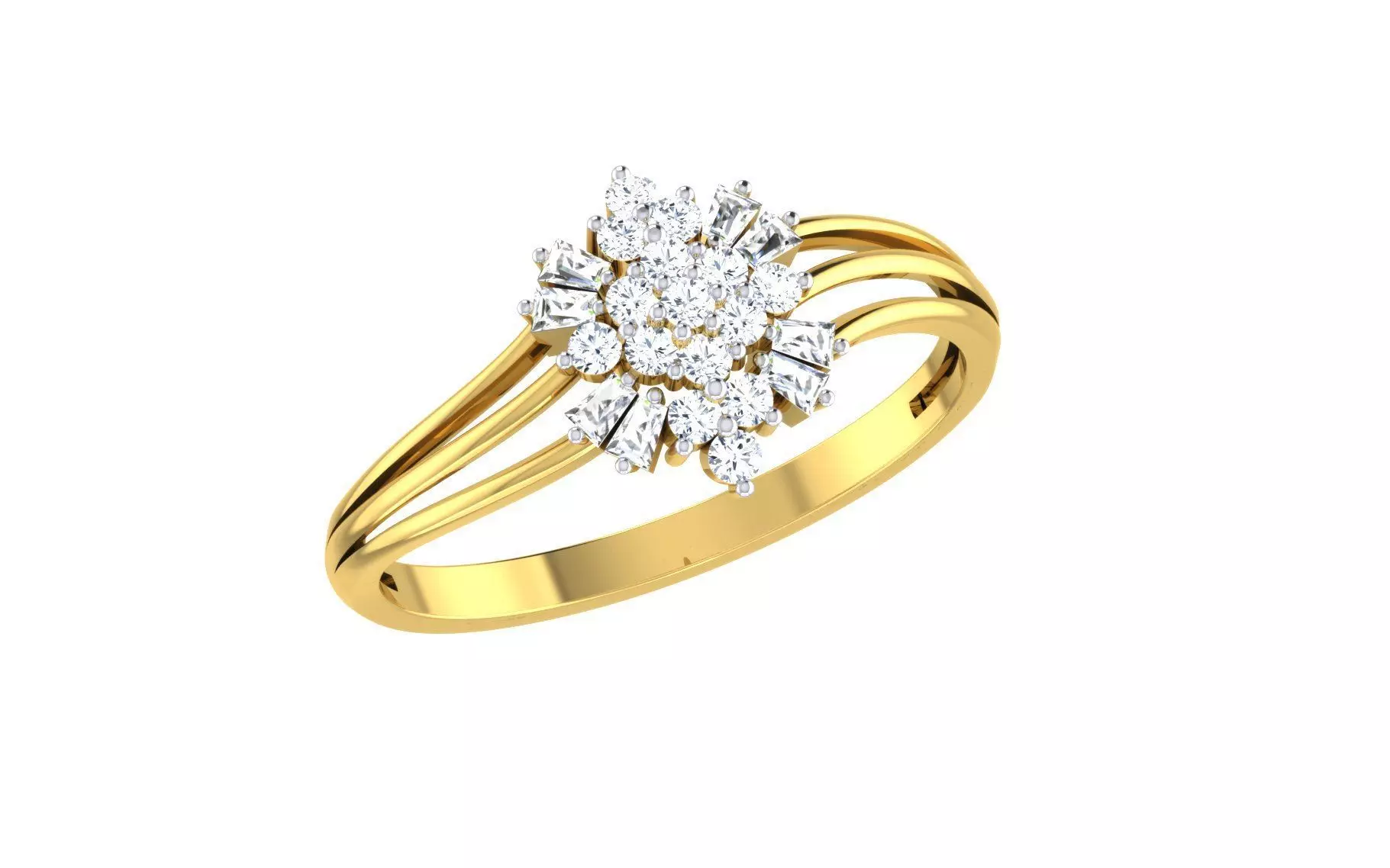 Solitaire Engagement Wedding Ring 3dm STL OBJ FBX Render Details 3D print model_0