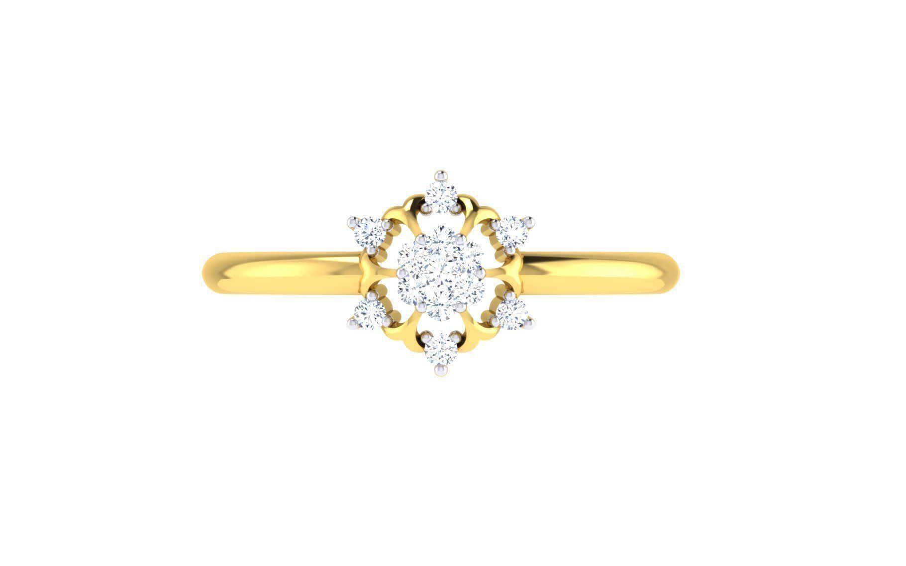 Solitaire Engagement Wedding Band Ring 3D print model_6