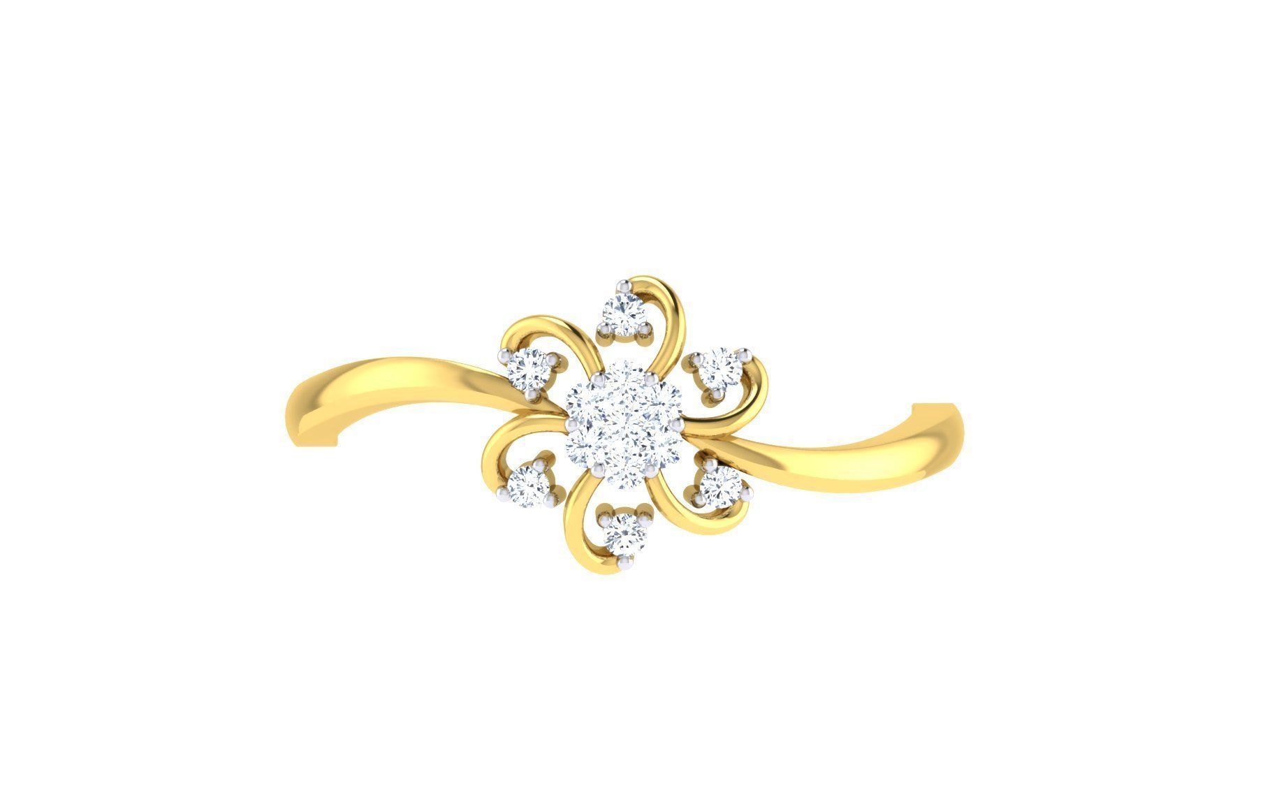 Solitaire Engagement Wedding Band Ring 3D print model_6