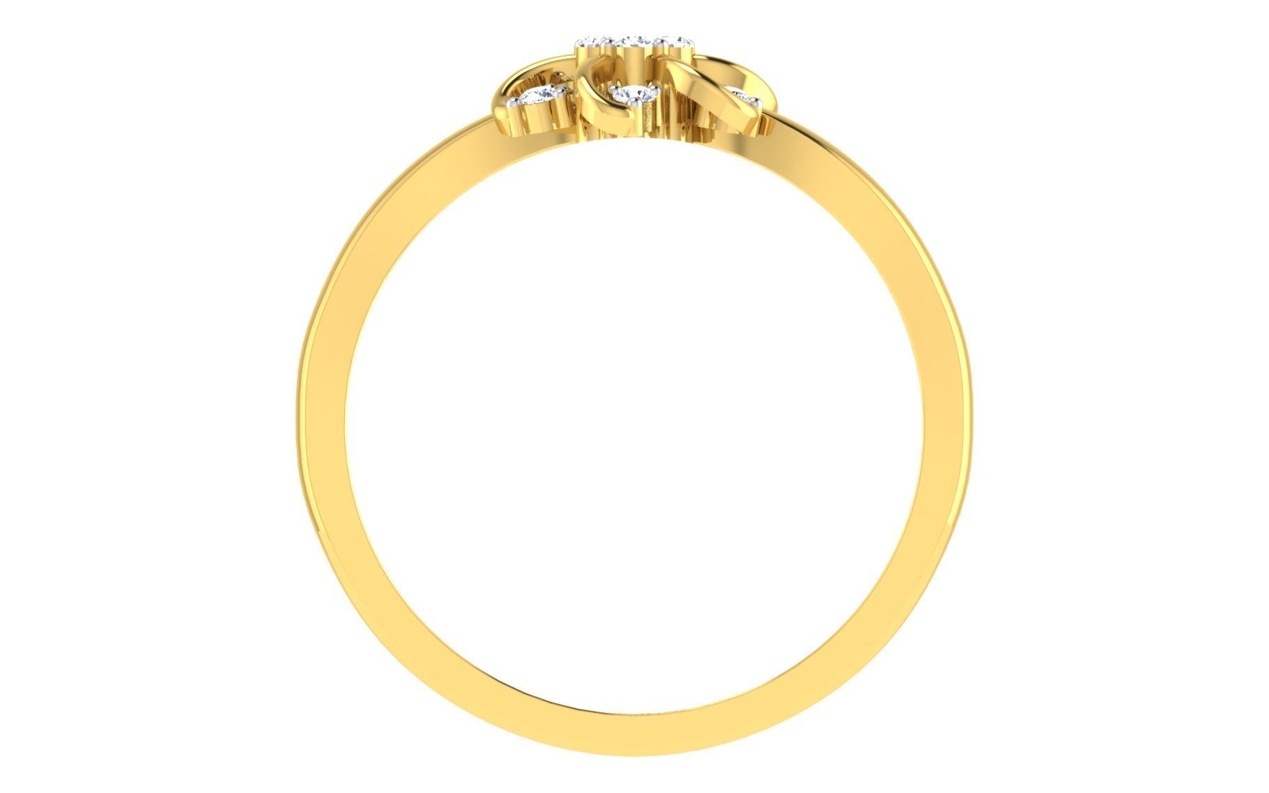 Solitaire Engagement Wedding Band Ring 3D print model_3