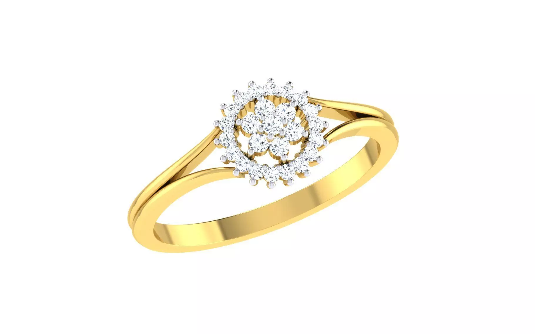 Solitaire Engagement Wedding Band Ring 3D print model_0