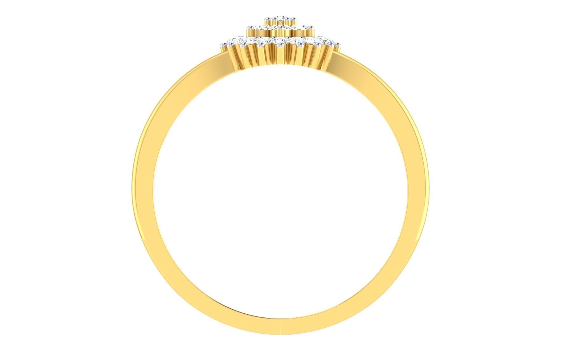 Solitaire Engagement Wedding Band Ring 3D print model_3