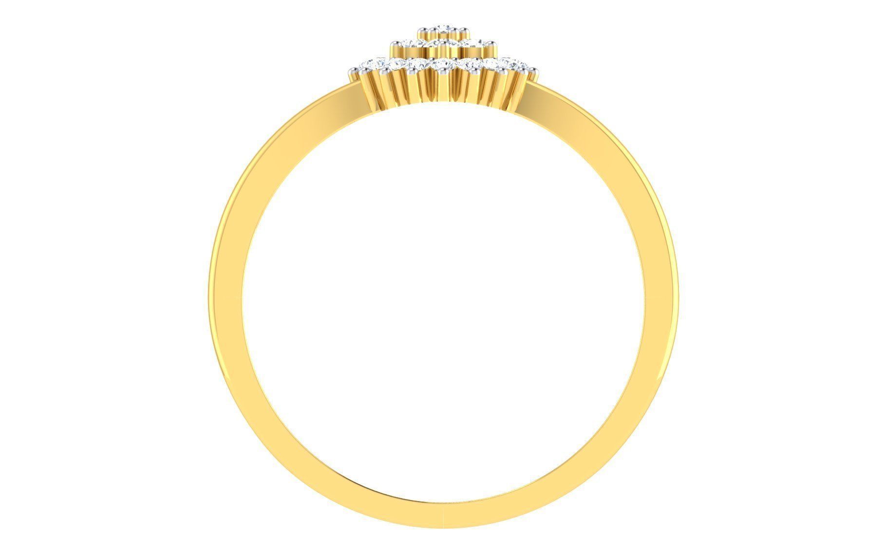 Solitaire Engagement Wedding Band Ring 3D print model_2