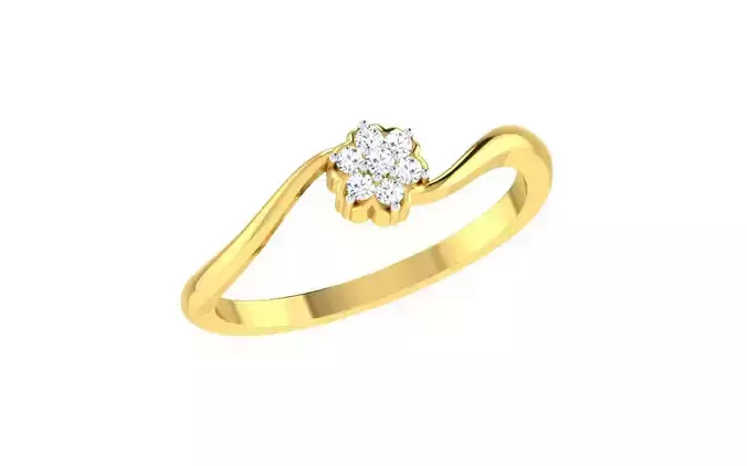 Solitaire Engagement Wedding Bypass Ring  3D print model