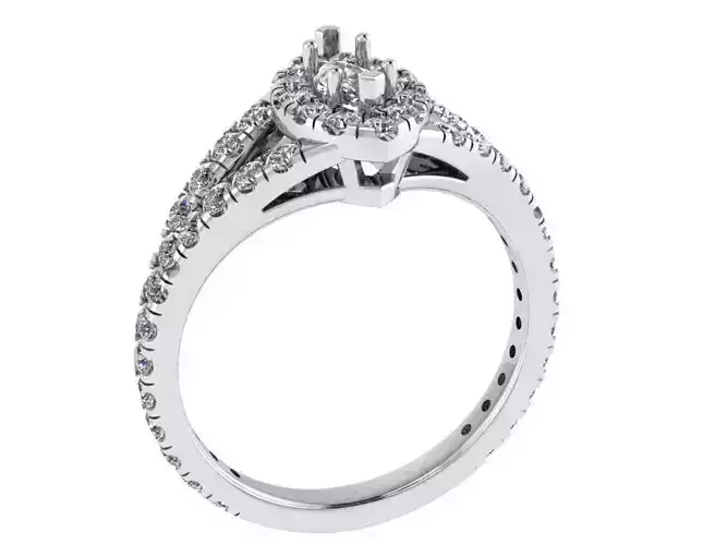 Marquise Halo Split Setting Ring 1205
