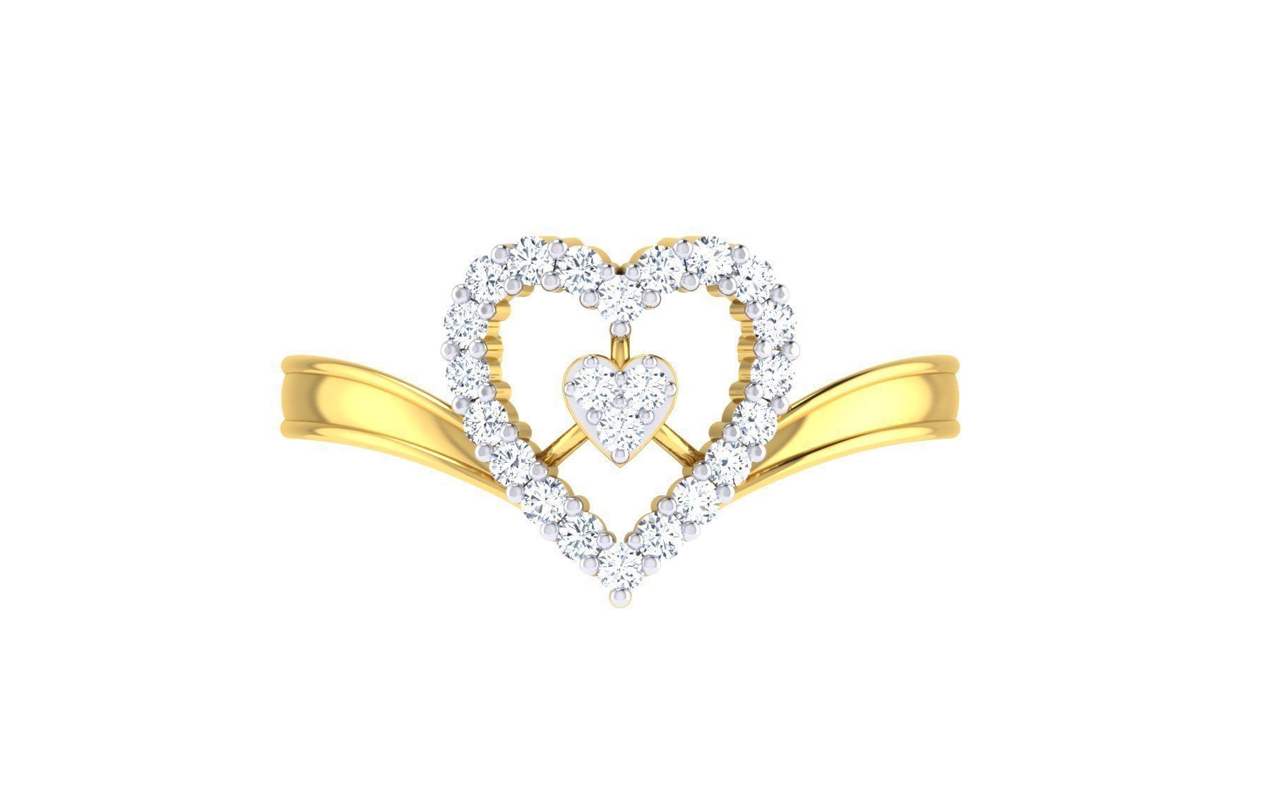 Solitaire Engagement Wedding Band Ring 3D print model_6