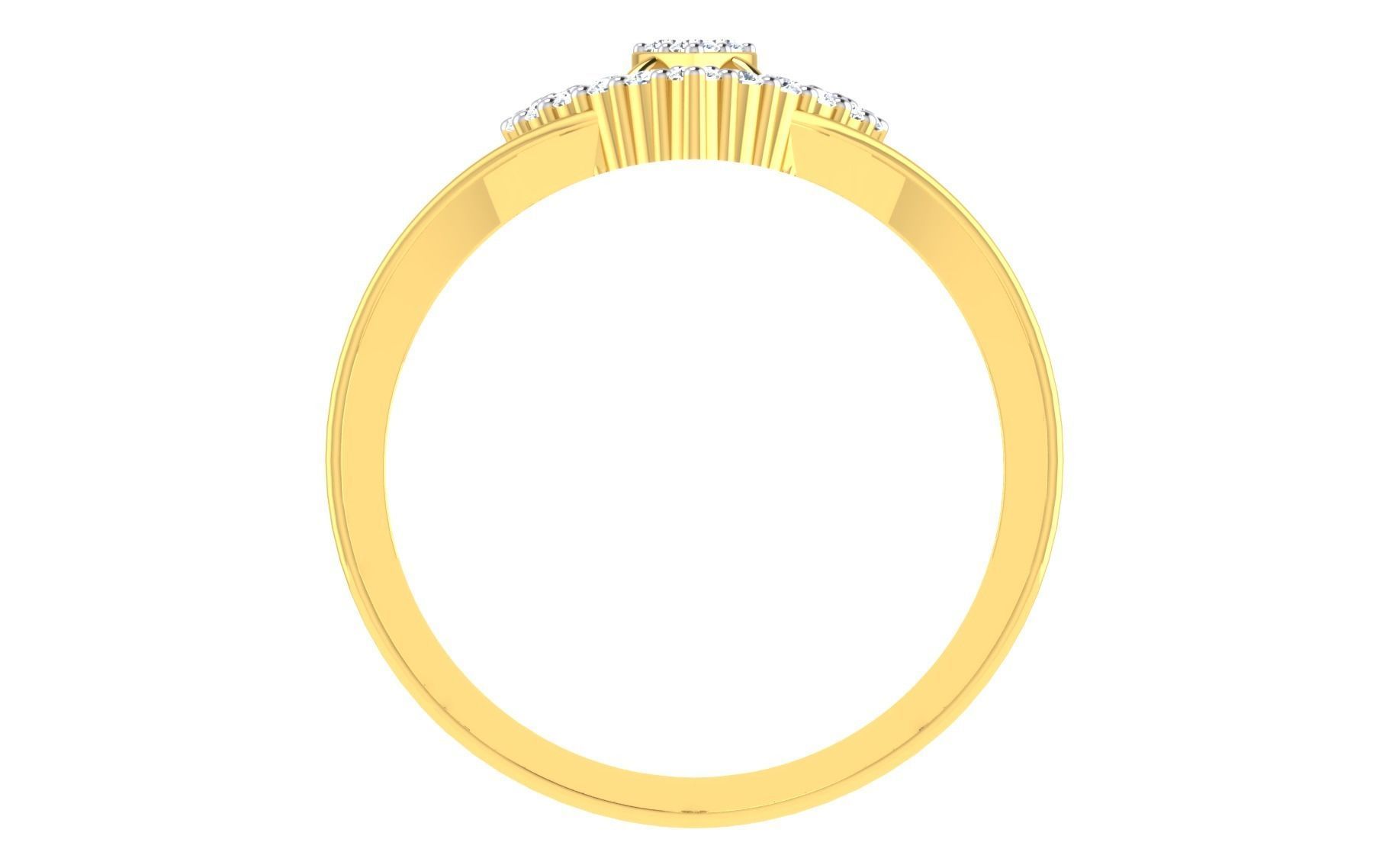 Solitaire Engagement Wedding Band Ring 3D print model_3