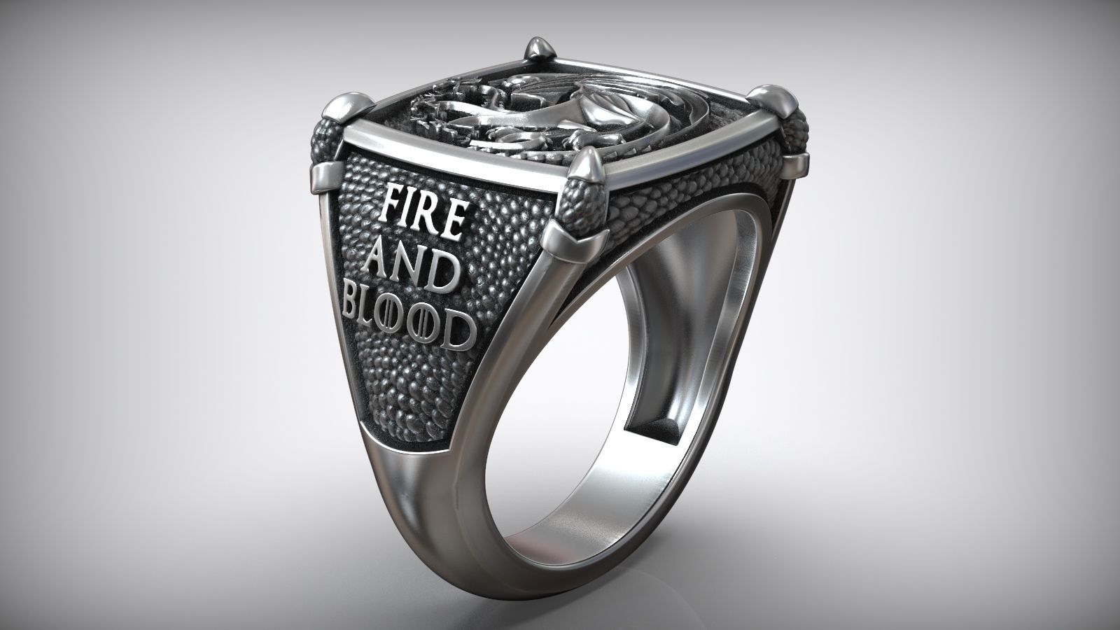 Targaryen House Dragon GOT Symbol Fan Art Signet 3D print model_3