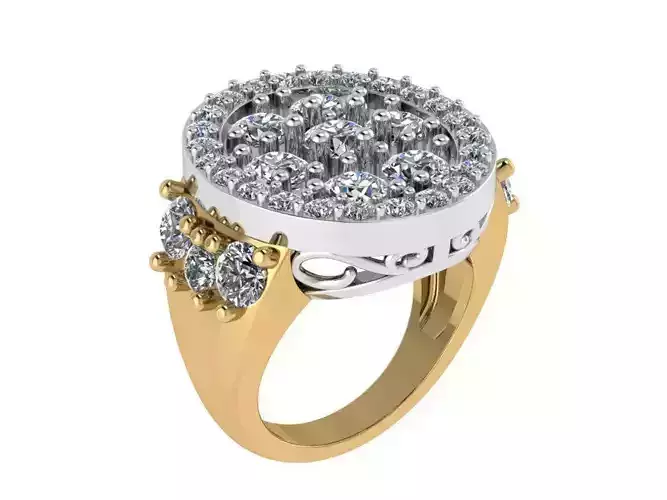 Round Halo Fashion Ring 1207