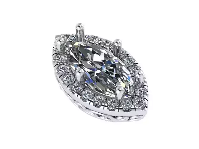 Marquise Halo Pendant 1208 3D print model