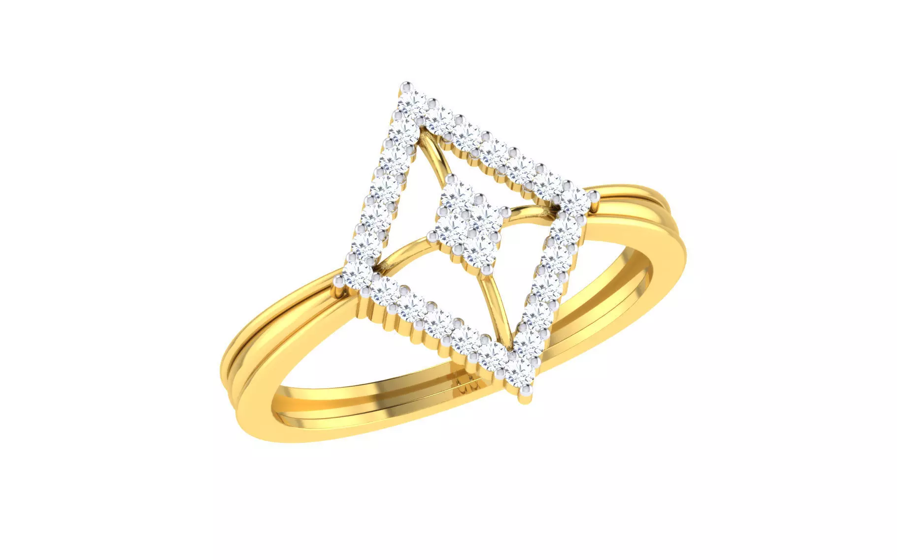 Solitaire Engagement Wedding Band Ring 3D print model