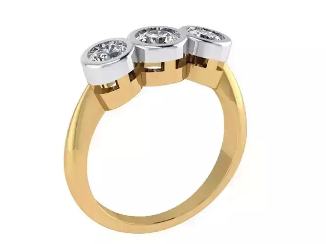 3-Stone Round Diamond Ring 1209