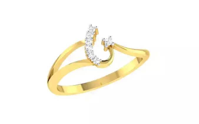 Solitaire Engagement Wedding Bypass Ring  3D print model
