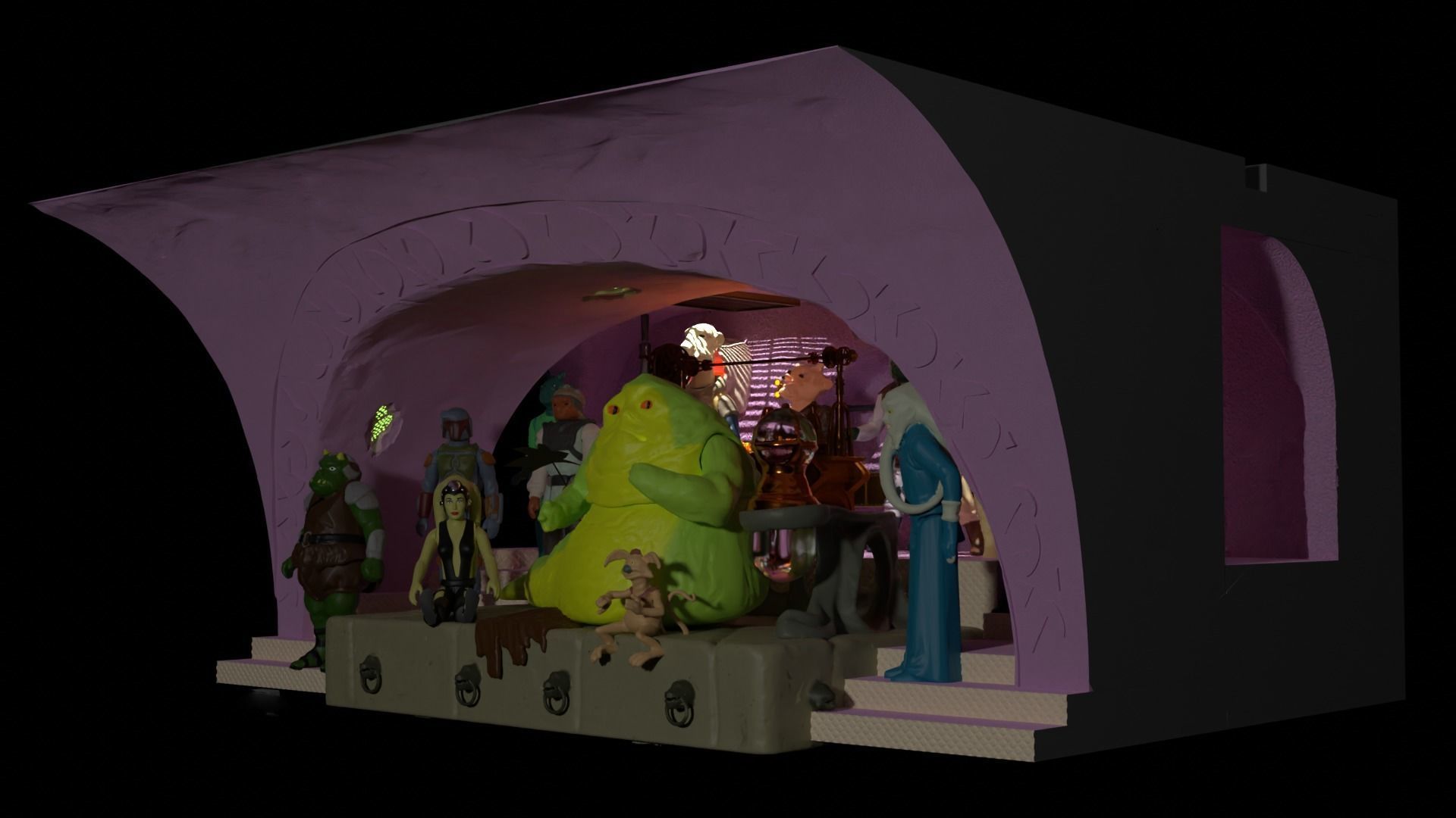 Jabbas Throne Area - Foam version complete set - 1-6 Hottoys 3D Model Collection_6