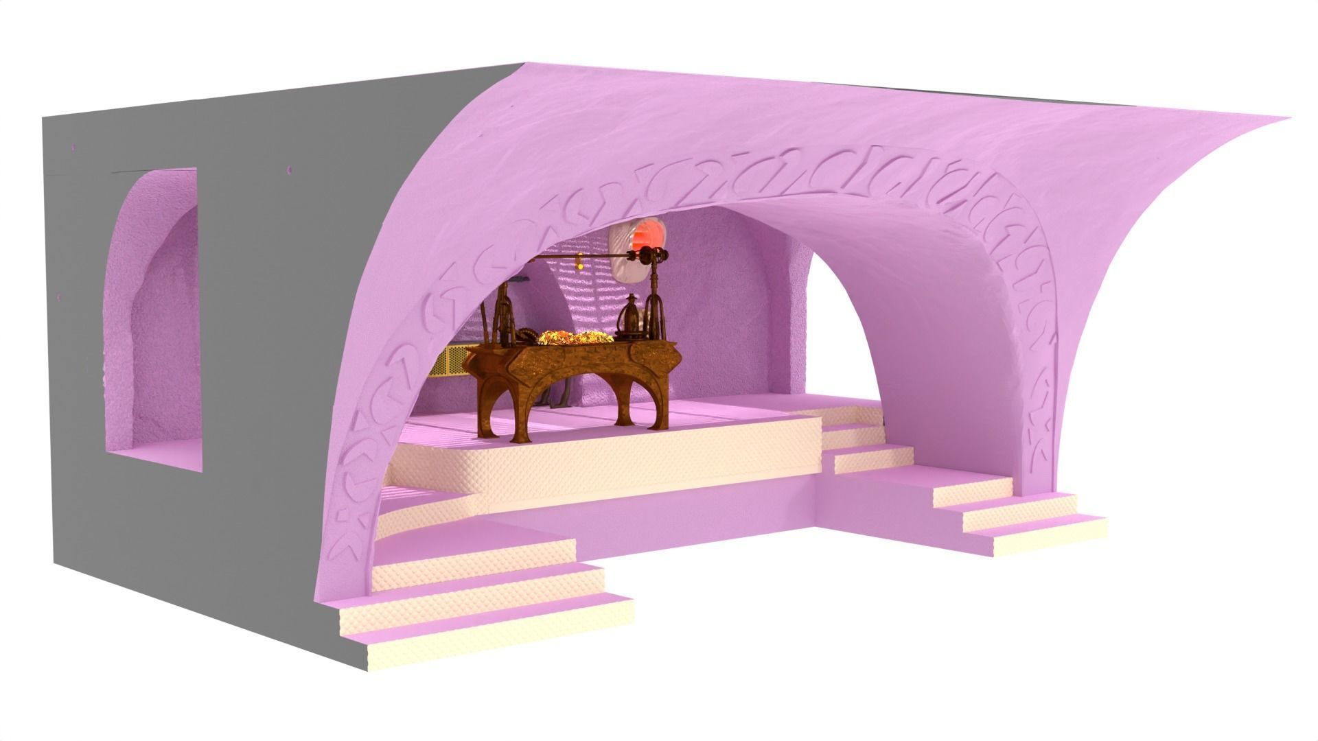 Jabbas Throne Area - Foam version complete set - 1-6 Hottoys 3D Model Collection_5