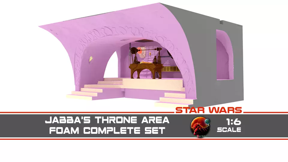 Jabbas Throne Area - Foam version complete set - 1-6 Hottoys 3D Model Collection_0