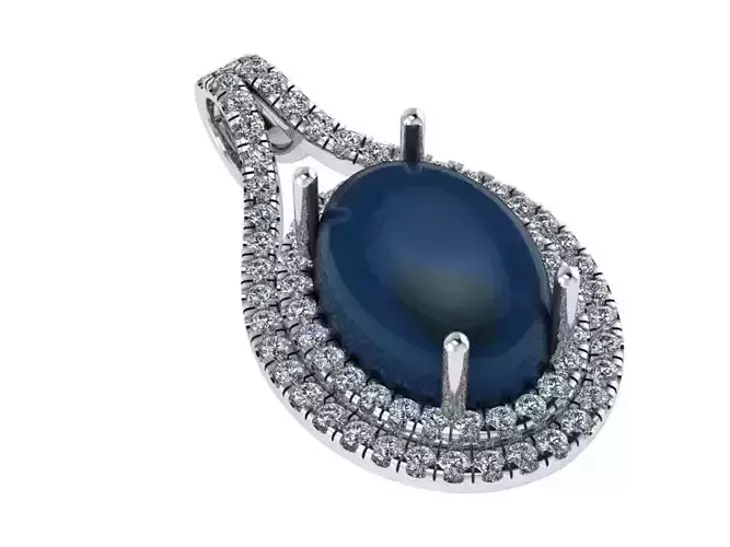 Double Halo Oval Cabochon 1211