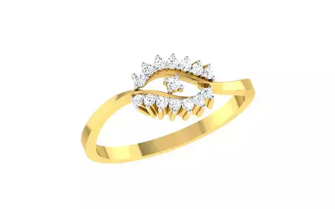 Solitaire Engagement Wedding Bypass Ring  3D print model