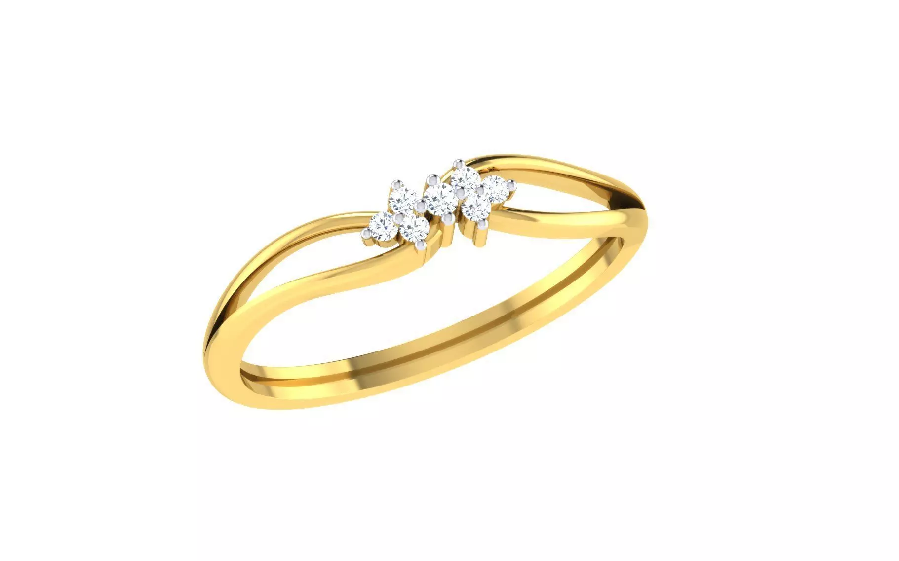 Solitaire Engagement Wedding Band Ring 3D print model_0