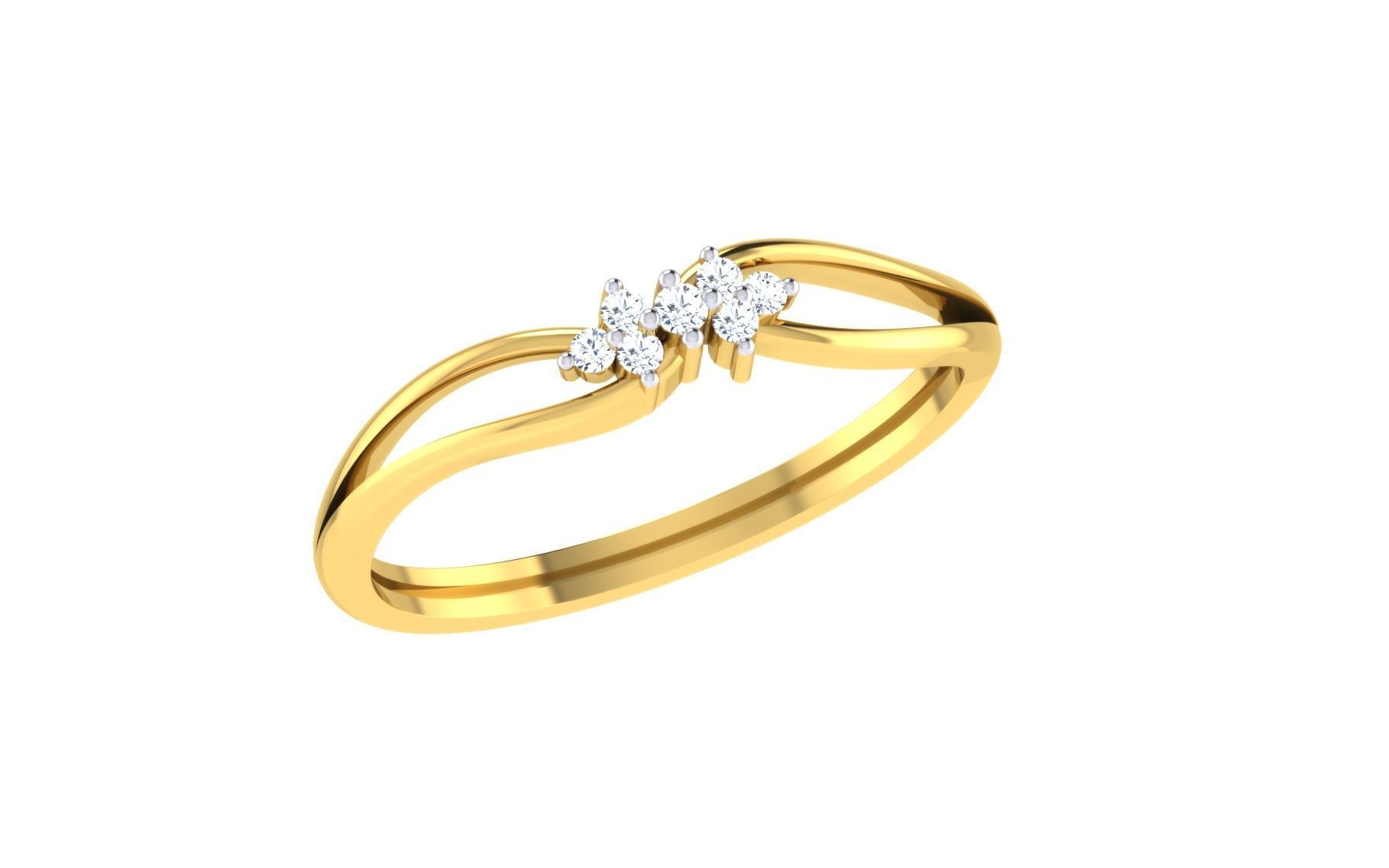 Solitaire Engagement Wedding Band Ring 3D print model_1