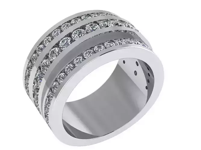 3 Row Diamond Ring 1213