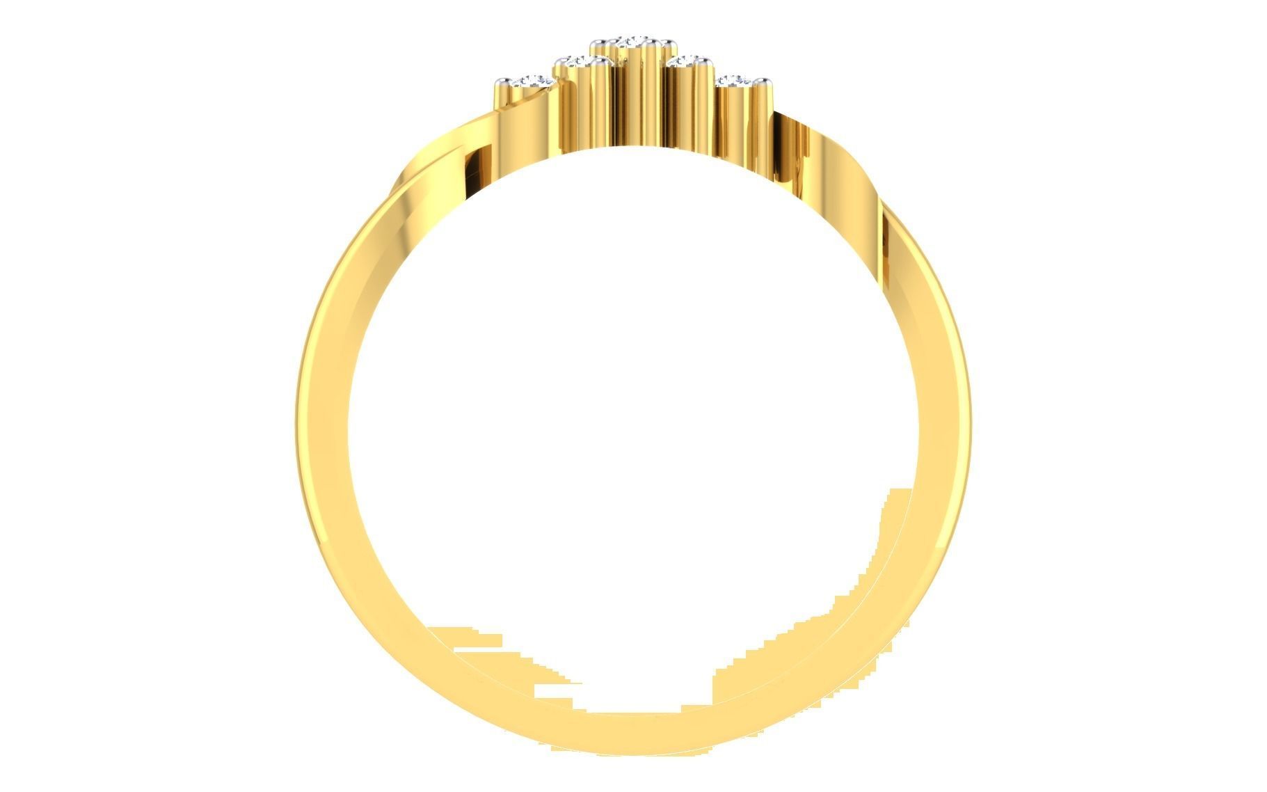 Solitaire Engagement Wedding Band Ring 3D print model_3