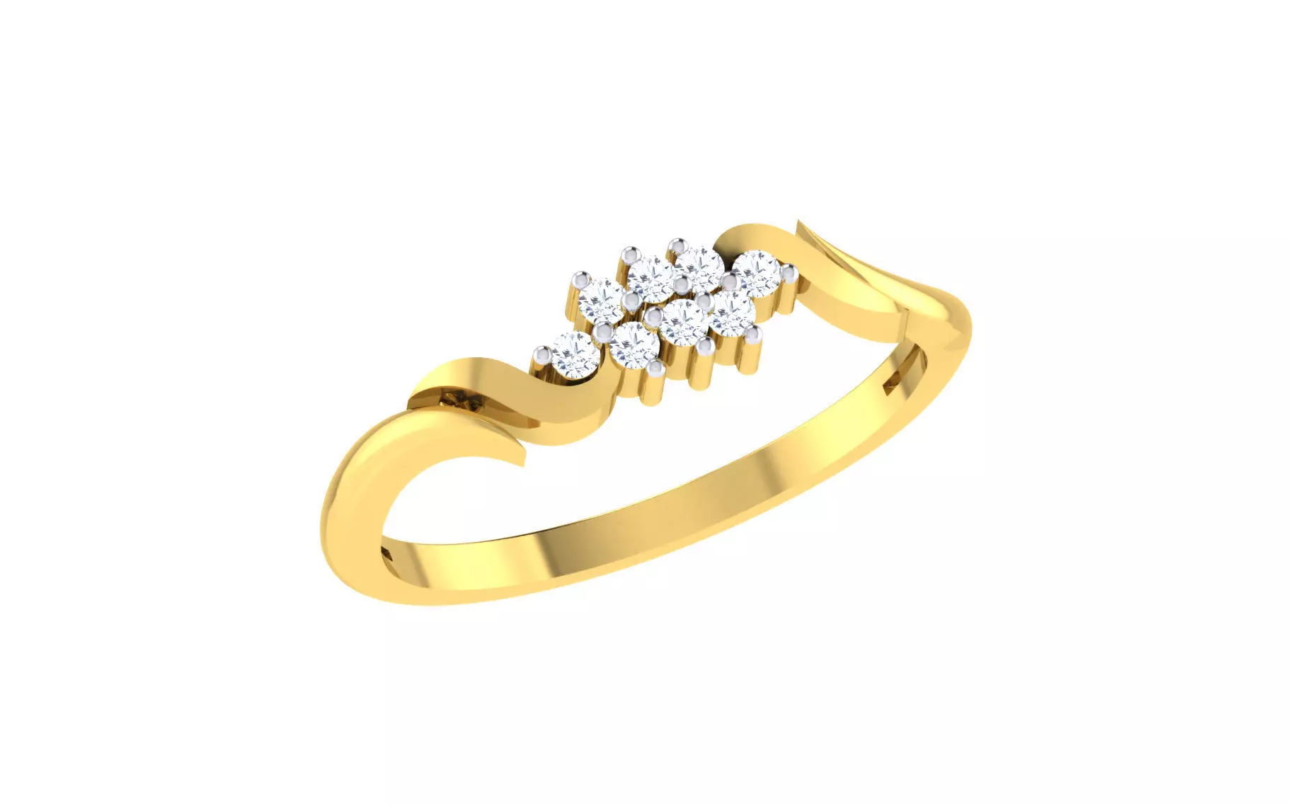 Solitaire Engagement Wedding Band Ring 3D print model_0