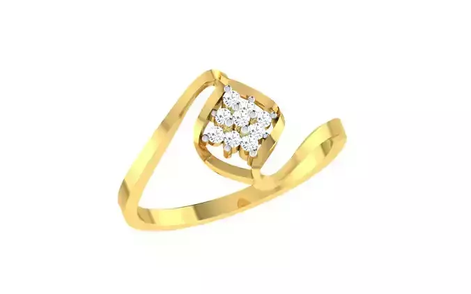 Solitaire Engagement Wedding Bypass Ring  3D print model