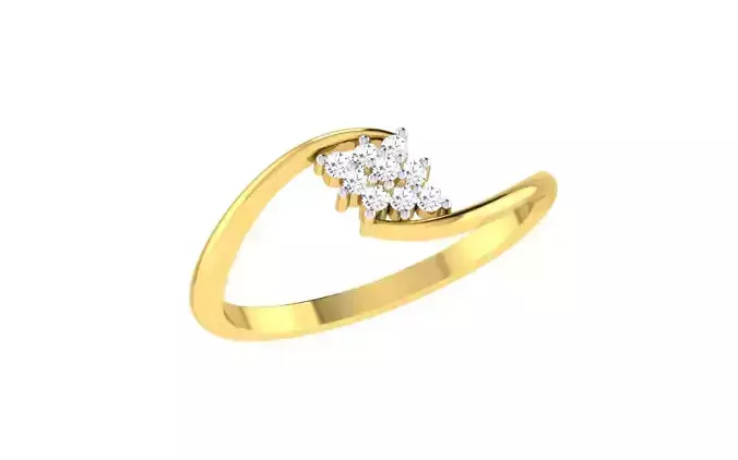 Solitaire Engagement Wedding Bypass Ring  3D print model