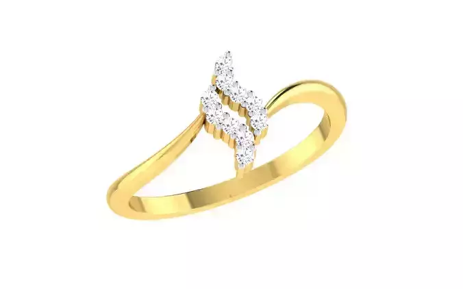 Solitaire Engagement Wedding Bypass Ring  3D print model
