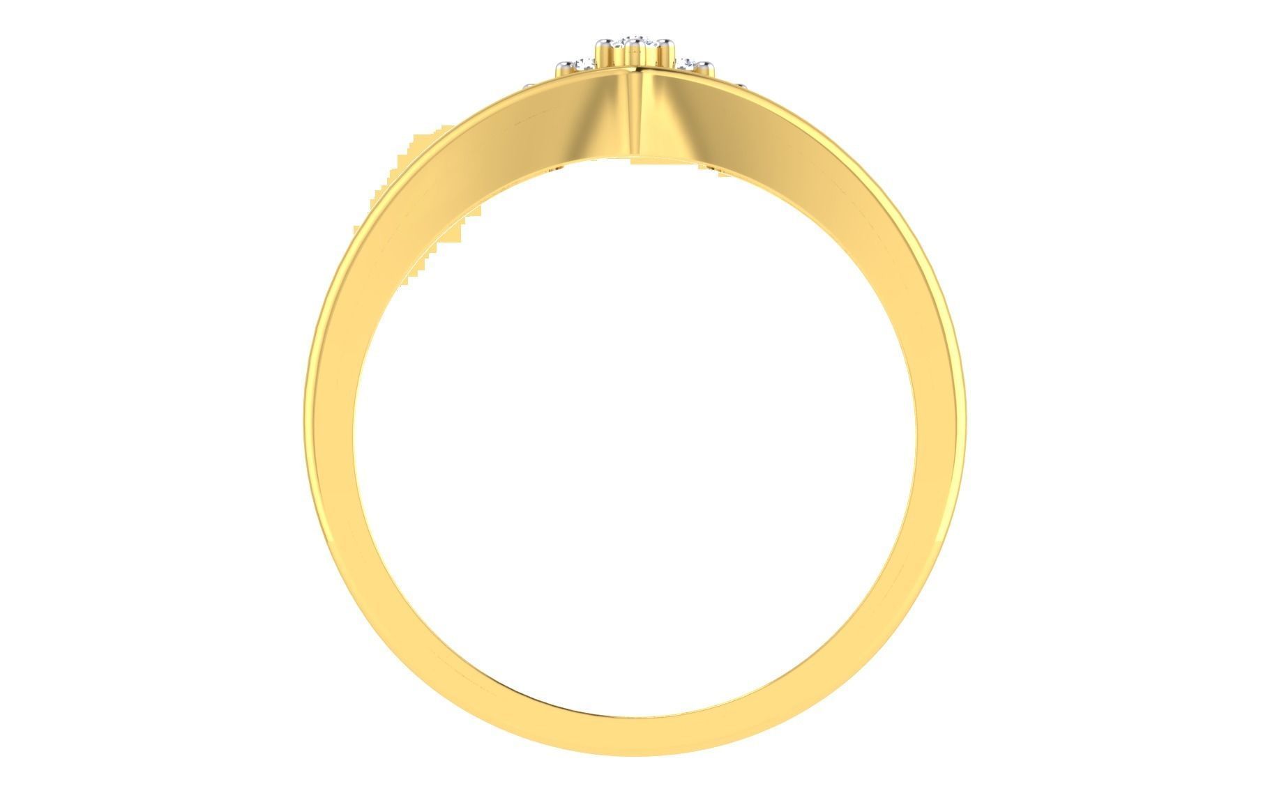 Solitaire Engagement Wedding Band Ring 3D print model_3