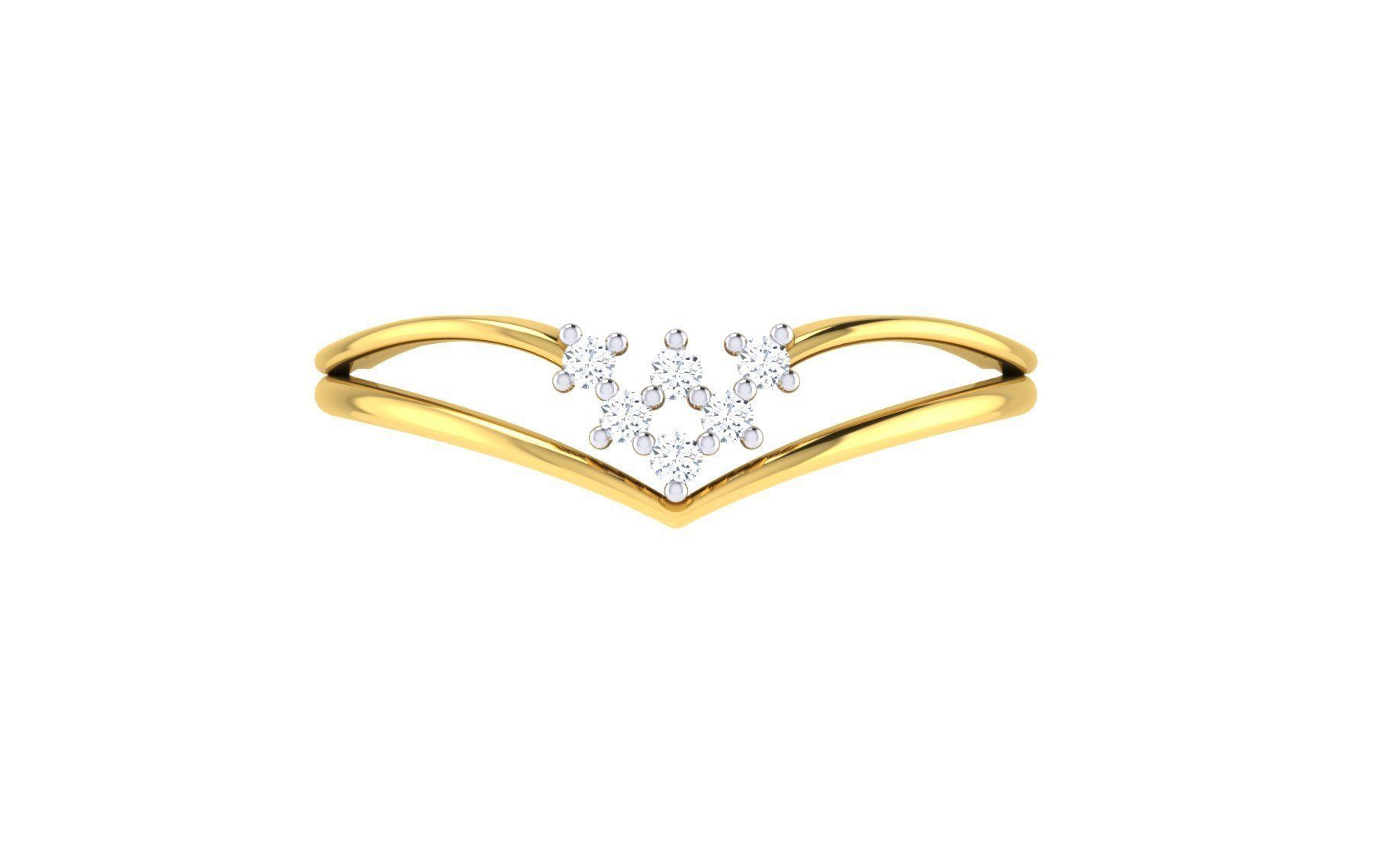 Solitaire Engagement Wedding Band Ring 3D print model_6