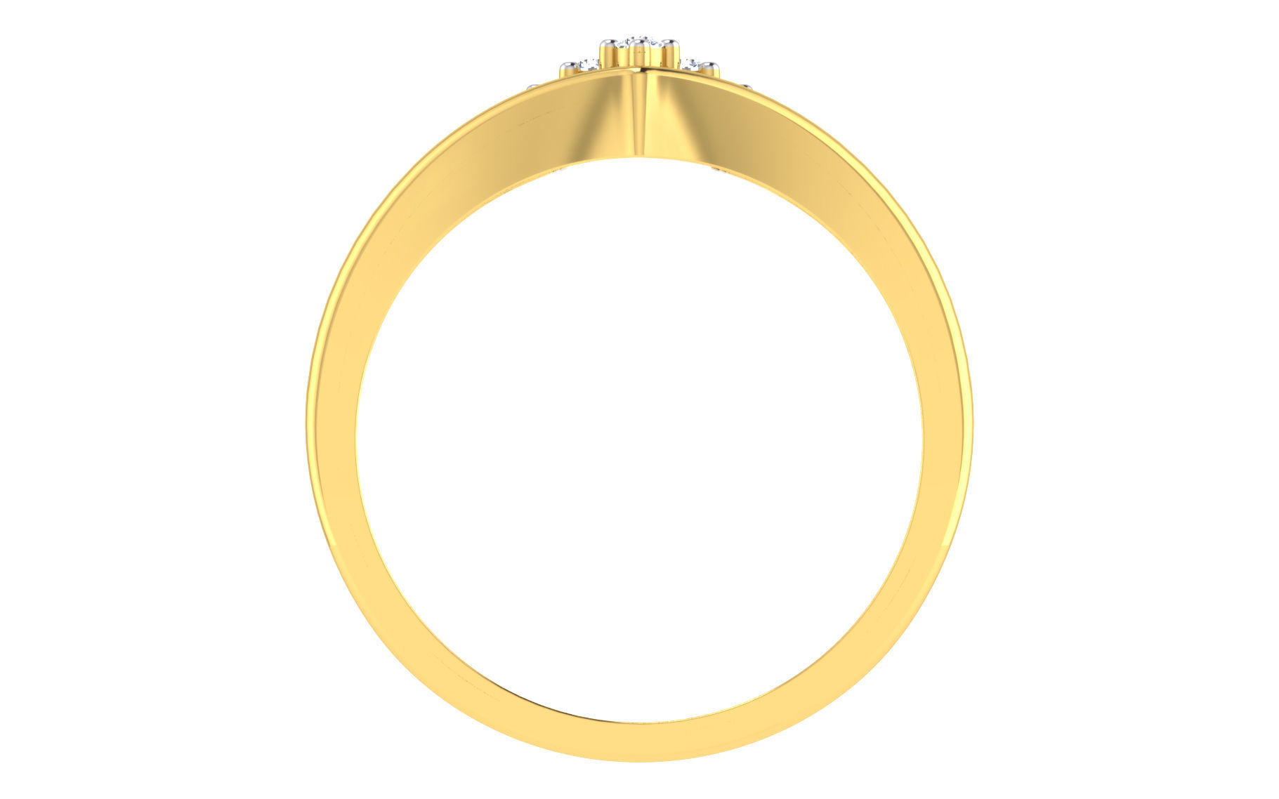 Solitaire Engagement Wedding Band Ring 3D print model_2