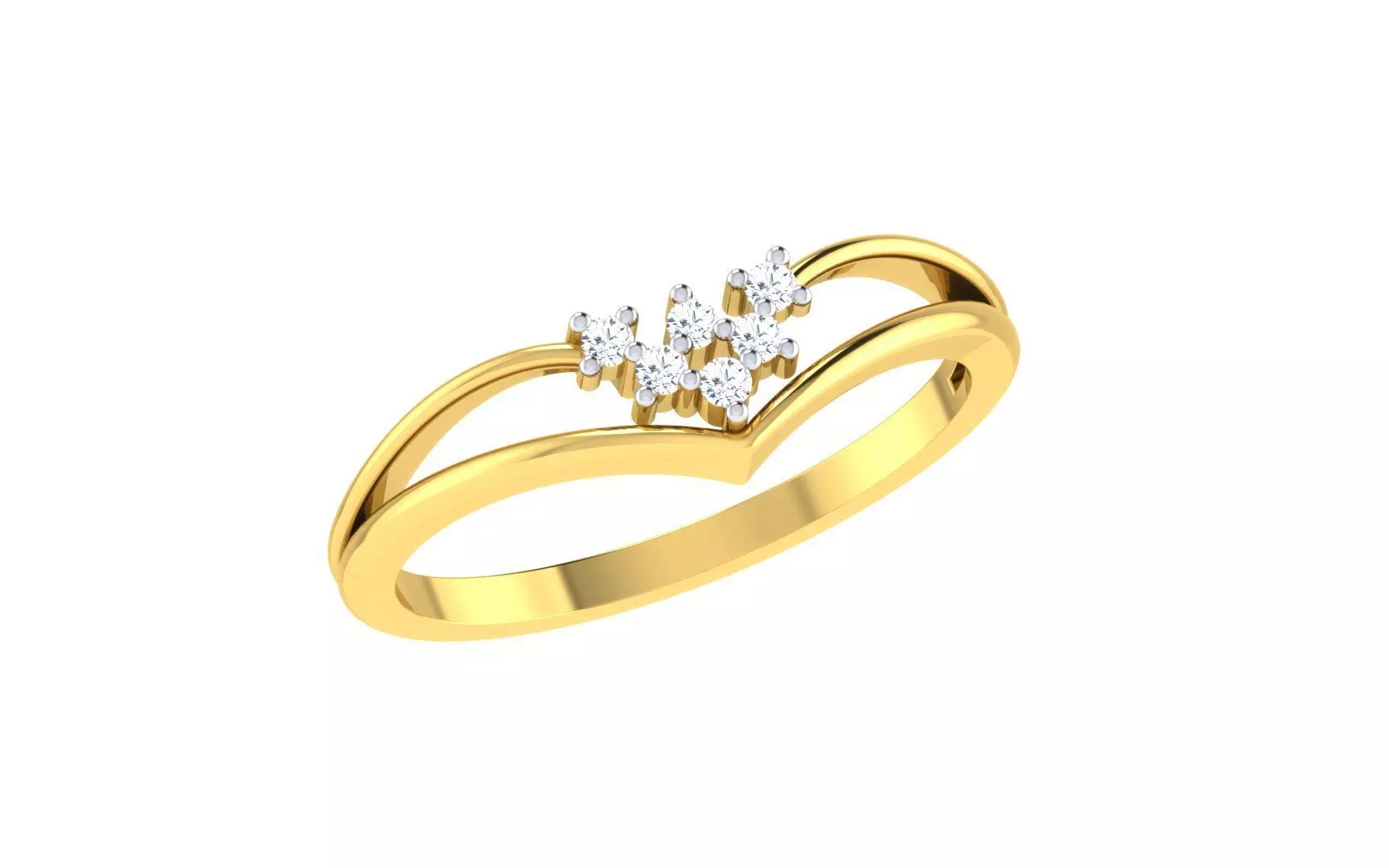 Solitaire Engagement Wedding Band Ring 3D print model_0