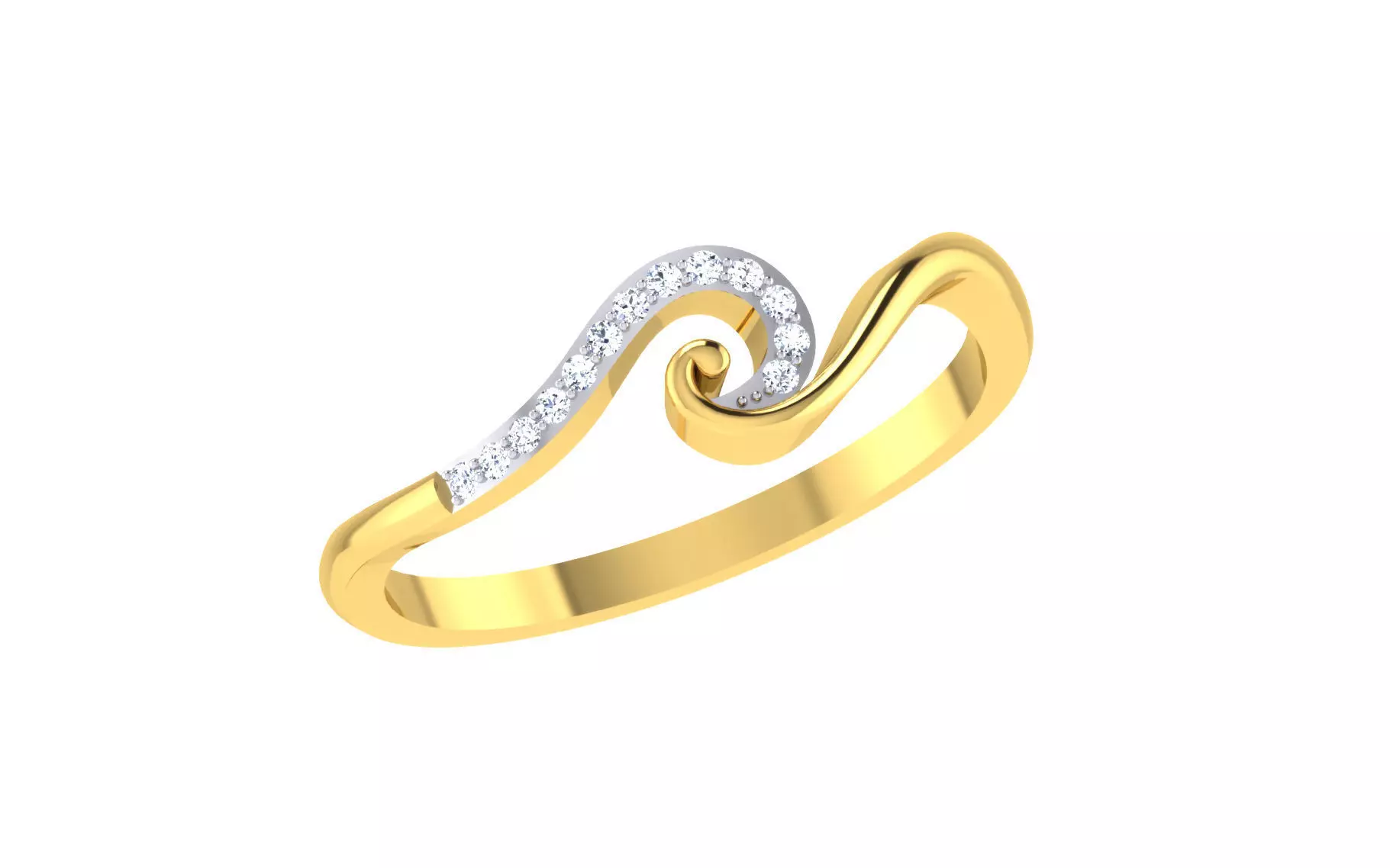 Solitaire Women Engagement Bypass Rings 3D print model