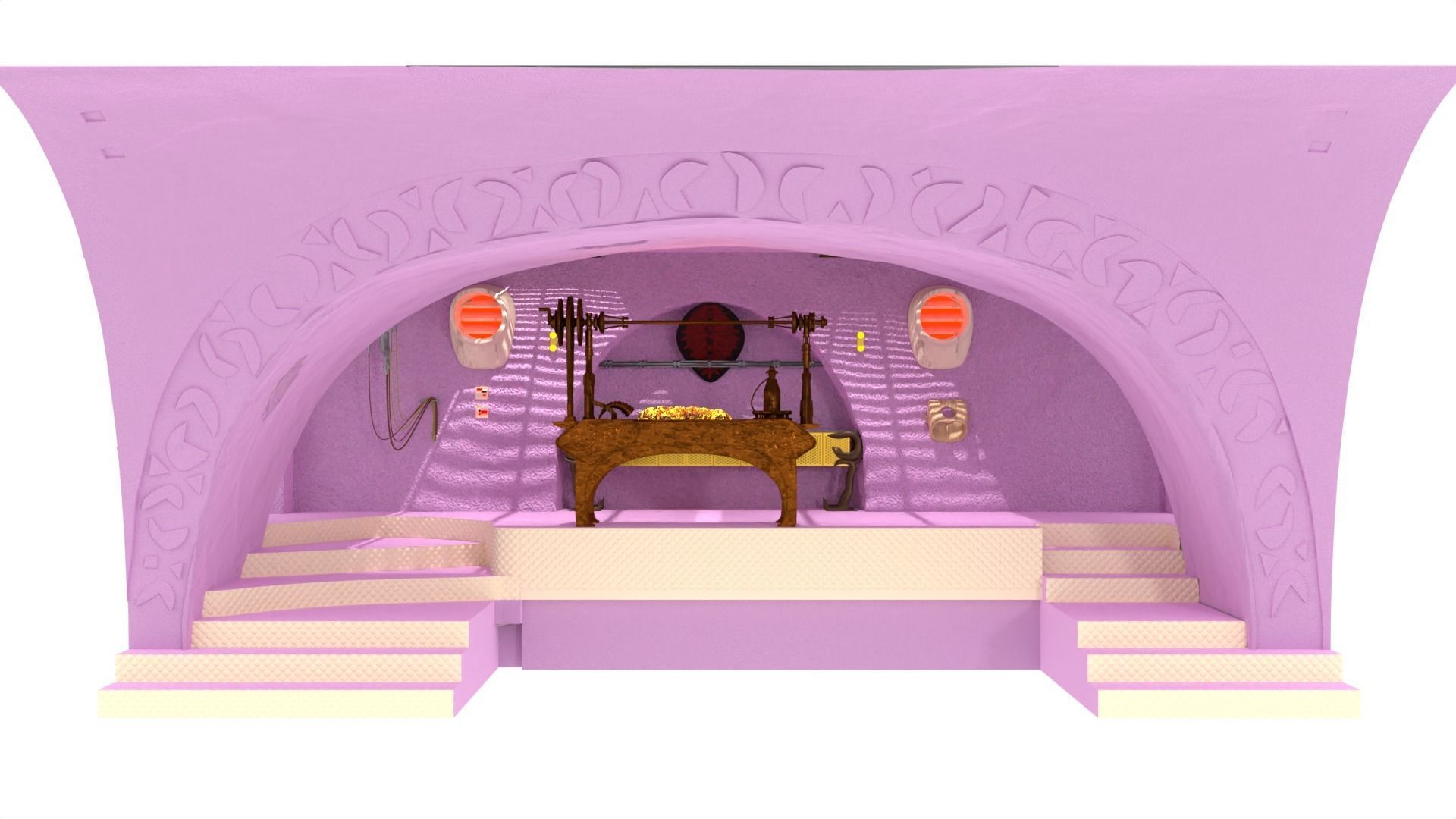 Jabbas Throne Area-Foam version complete set - 1-12 Blackseries 3D Model Collection_20