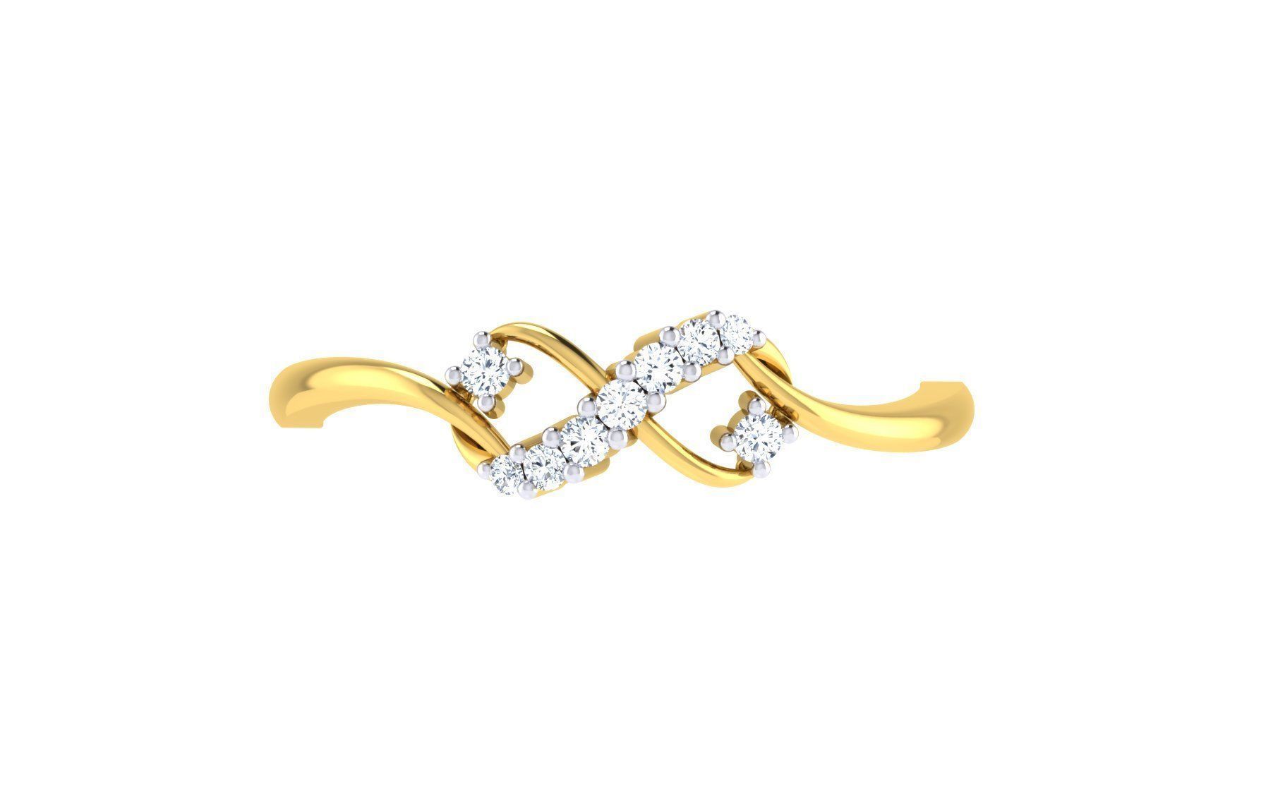 Solitaire Women Engagement Bypass Rings 3D print model_6