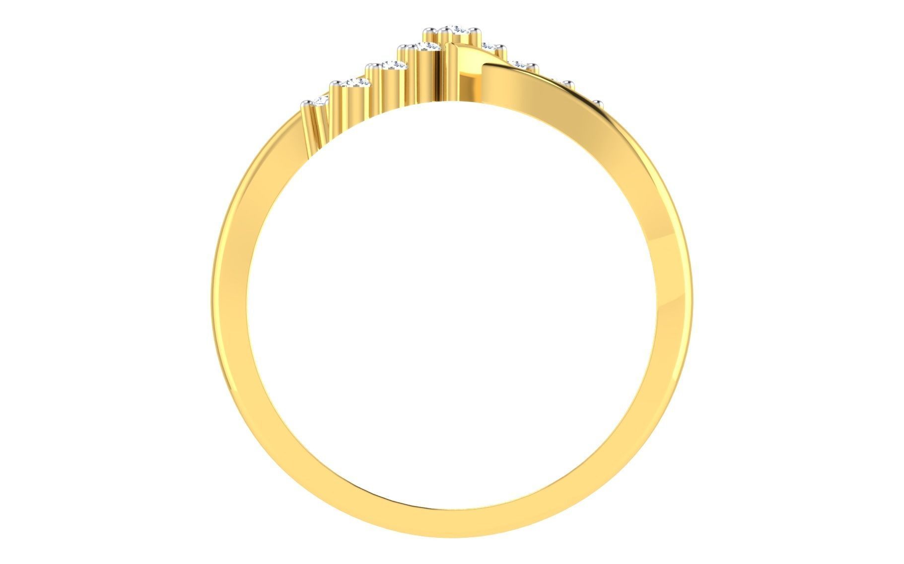 Solitaire Women Engagement Bypass Rings 3D print model_3