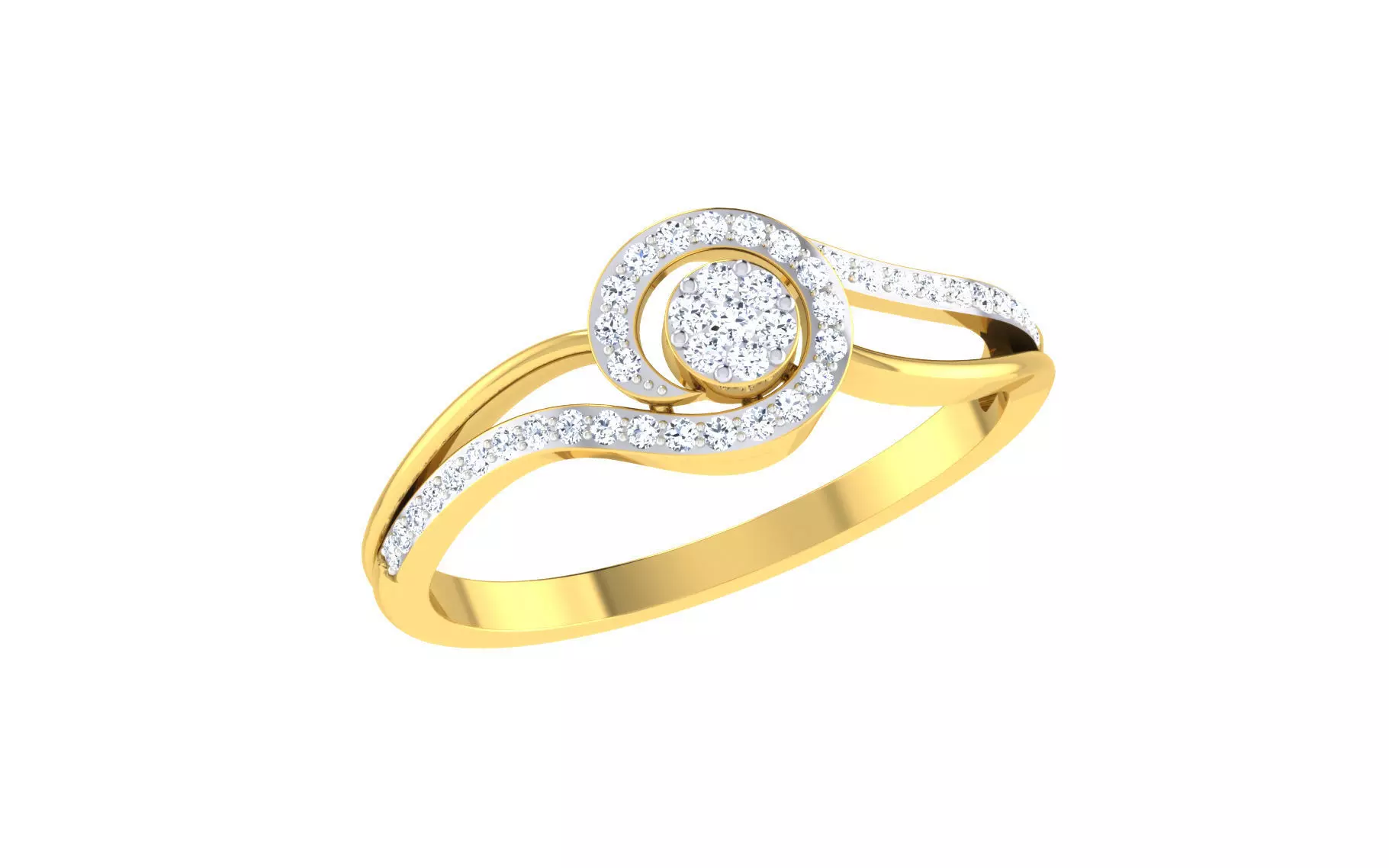 Solitaire Engagement Ring 3dm STL OBJ FBX Render Details 3D print model_0