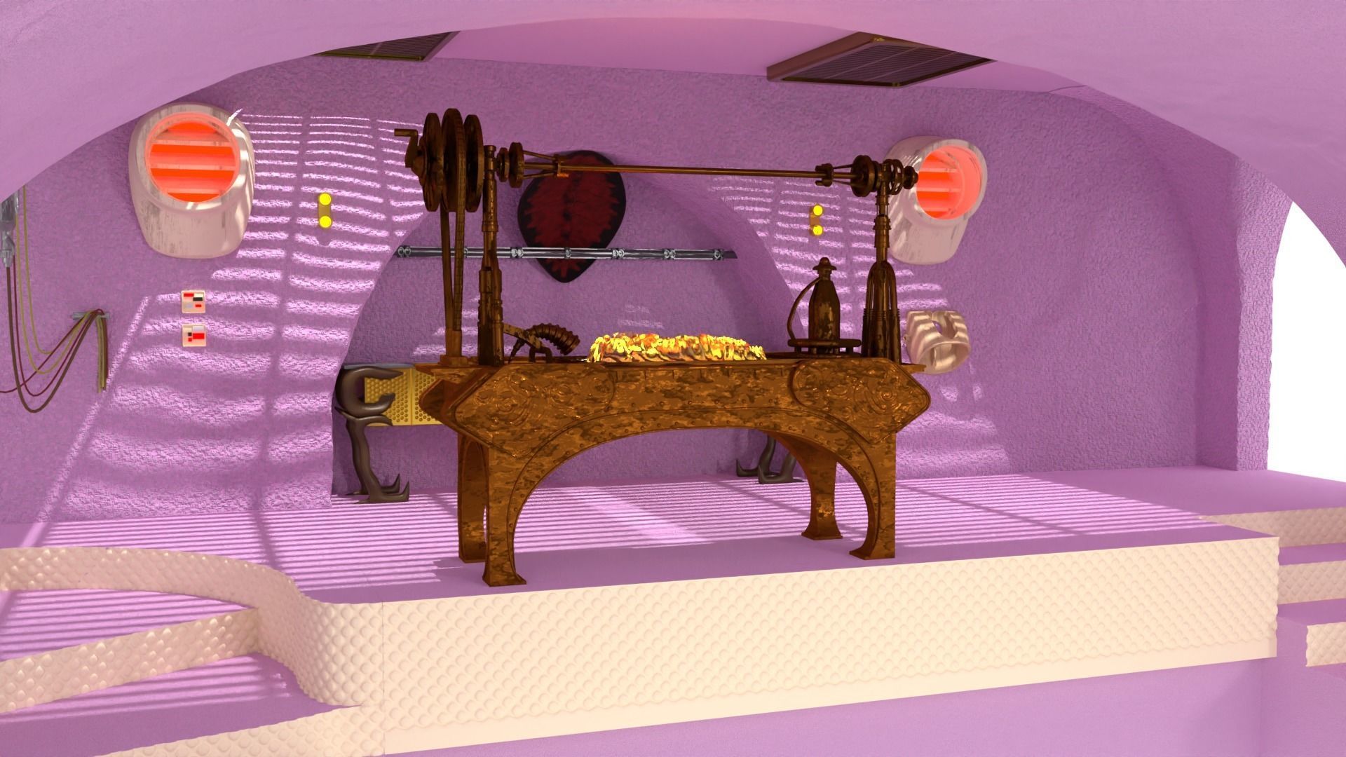 Jabbas Throne Area - Foam version complete set - 1-18 Hasbro 3D Model Collection_20