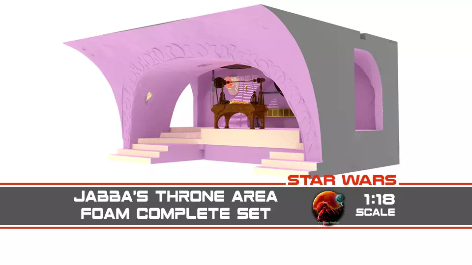 Jabbas Throne Area - Foam version complete set - 1-18 Hasbro 3D Model Collection_0